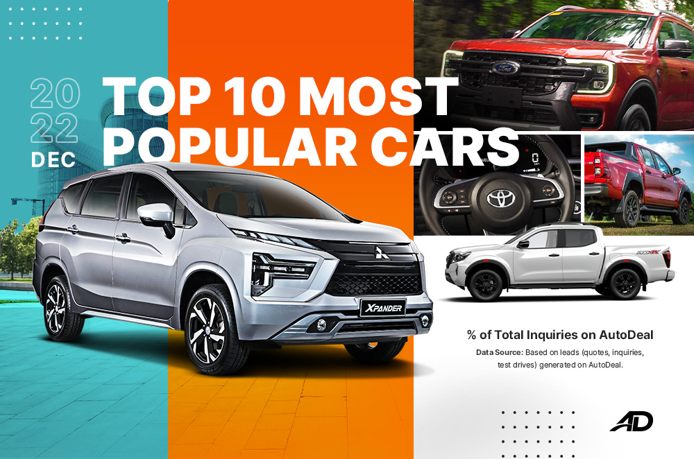 These are December 2022's top 10 most popular cars on AutoDeal Autodeal