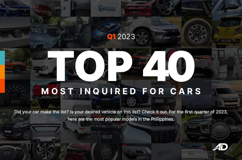 Top 40 most inquired for cars in the Philippines—Q1 2023 | Autodeal